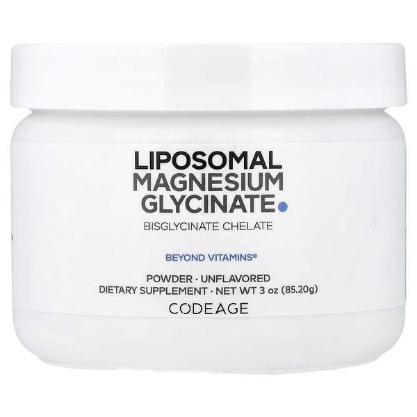 Codeage, Liposomal Magnesium Glycinate Powder, Unflavored, 3 oz (85.2 g)