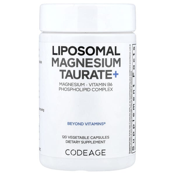 Codeage, Liposomal Magnesium Taurate+, 120 Vegetable Capsules