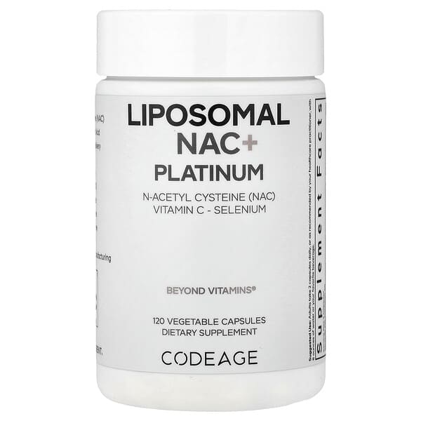 Codeage, Liposomal NAC+ Platinum, 120 Vegetable Capsules