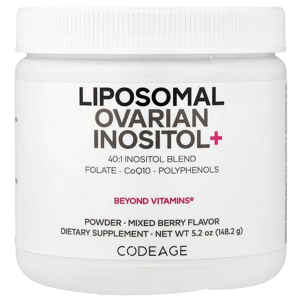Codeage, Liposomal Ovarian Inositol+ Powder, Mixed Berry, 5.2 oz (148.2 g)