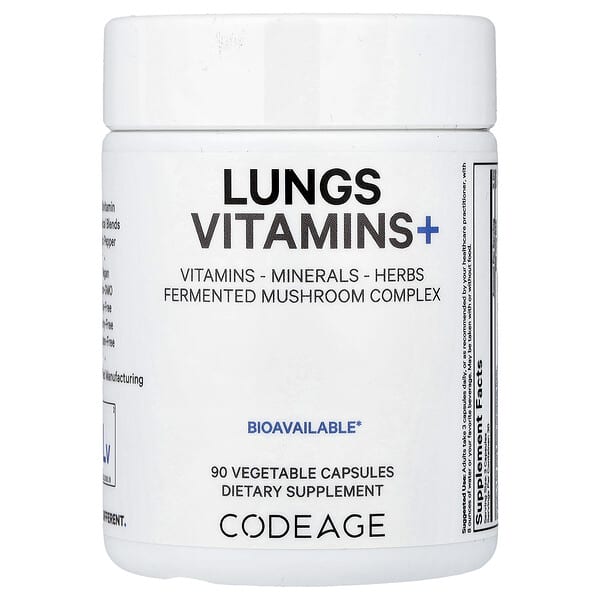 Codeage, Lungs Vitamins +, 90 Vegetable Capsules