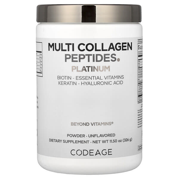 Codeage, Multi Collagen Peptides Powder, Platinum, Unflavored, 11.5 oz (326 g)