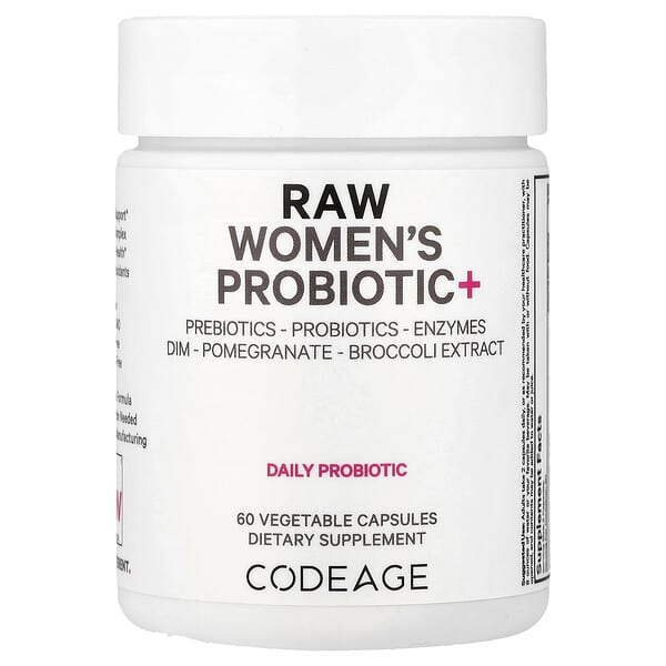 Codeage, RAW Women's Probiotic+, 60 Vegetable Capsules