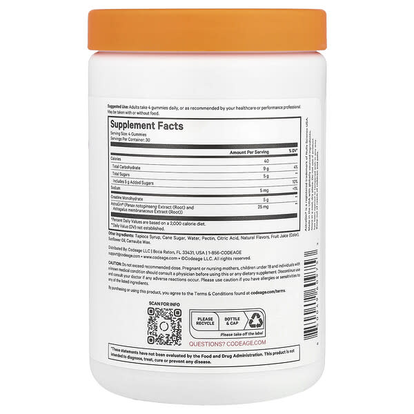 Alternative view of Codeage, Sport, Creatine Gummies, Mixed Berry, 120 Gummies