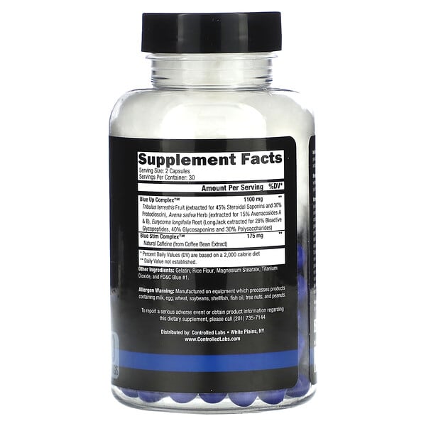 Alternative view of Controlled Labs, Blue Up, Test Complex, 60 Capsules