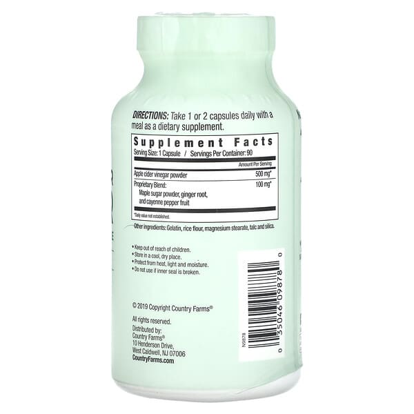 Alternative view of Country Farms, Apple Cider Vinegar, Ginger, Cayenne & Maple, 90 Capsules
