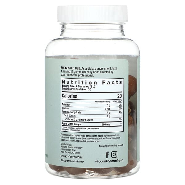Alternative view of Country Farms, Apple Cider Vinegar Gummies, Real Apple, 60 Gummies (250 mg per Gummy)
