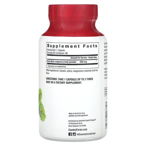 Alternative view of Country Farms, Bountiful Beets, Whole Beet Extract, 90 Capsules
