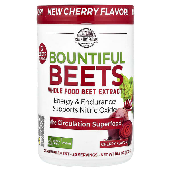 Country Farms, Bountiful Beets, Whole Food Beet Extract, Cherry, 10.6 oz (300 g)
