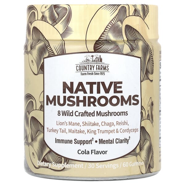 Country Farms, Native Mushrooms, Cola, 60 Gummies 3 Country Farms, Native Mushrooms, Cola, 60 Gummies