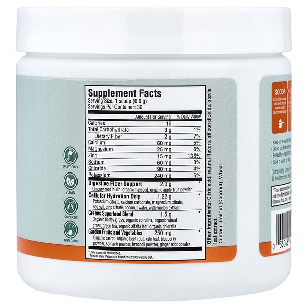 Alternative view of Country Farms, Refreshers, Super Greens + Electrolytes, Tropical Mango, 6.98 oz (198 g)