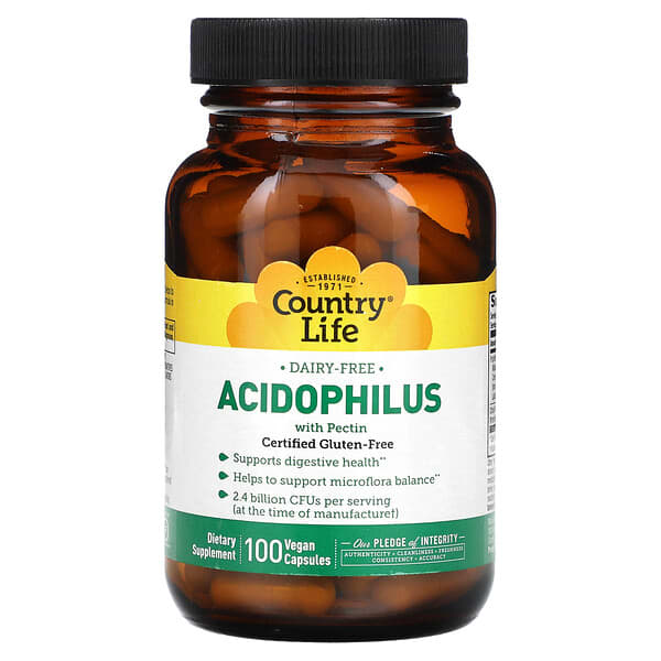 Country Life, Acidophilus with Pectin, 100 Vegan Capsules