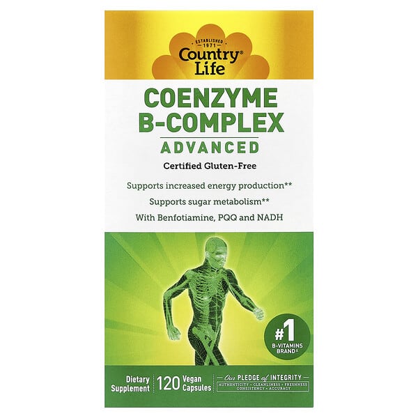 Country Life, Coenzyme B-Complex, Advanced, 120 Vegan Capsules