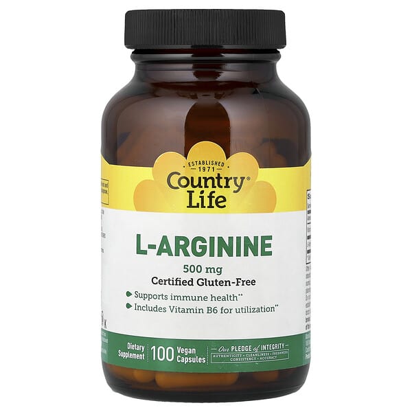 Country Life, L-Arginine, 100 Vegan Capsules