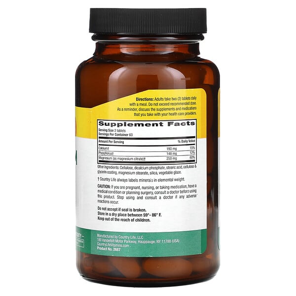 Alternative view of Country Life, Magnesium Citrate, 120 Tablets
