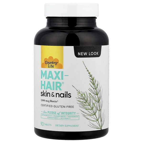 Country Life, Maxi-Hair®, Skin & Nails, PABA Free, 90 Tablets