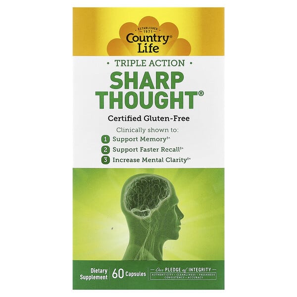 Country Life, Sharp Thought®, Triple Action, 60 Capsules
