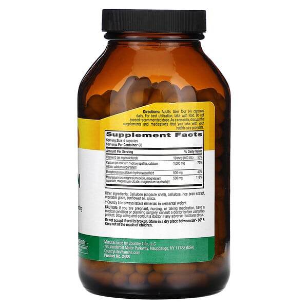 Alternative view of Country Life, Target-Mins, Calcium Magnesium with Vitamin D Complex, 240 Vegan Capsules
