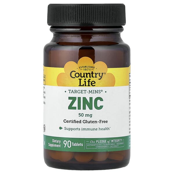 Country Life, Target-Mins®, Zinc, 50 mg, 90 Tablets