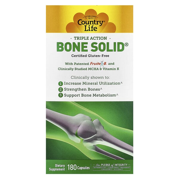 Country Life, Triple Action Bone Solid®, 180 Capsules