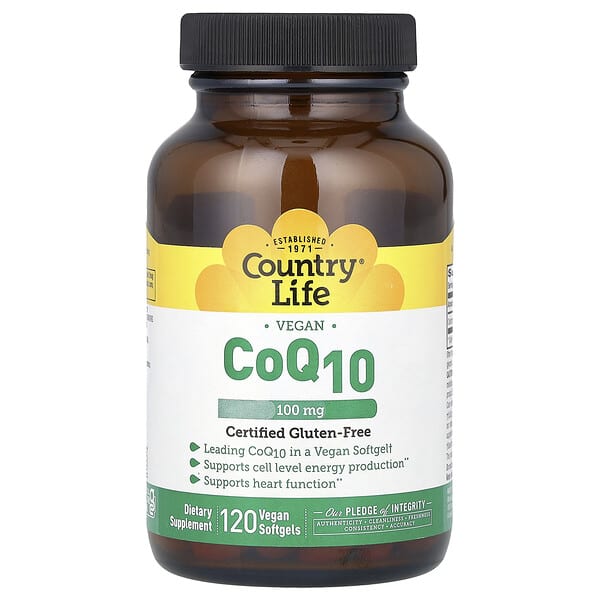 Country Life, Vegan CoQ10, 100 mg, 120 Vegan Softgels