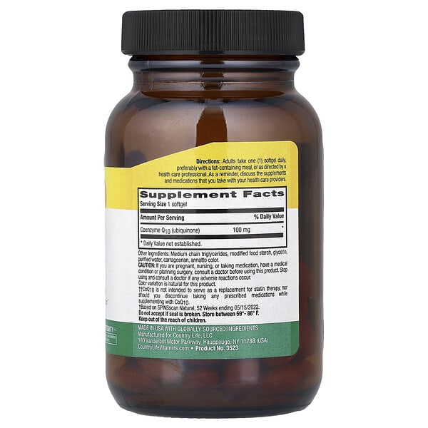 Alternative view of Country Life, Vegan CoQ10, 100 mg, 60 Vegan Softgels