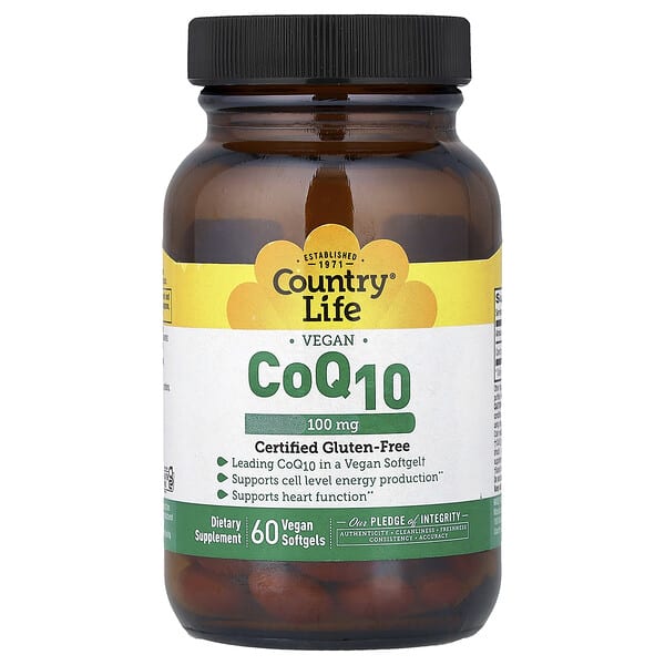 Country Life, Vegan CoQ10, 100 mg, 60 Vegan Softgels