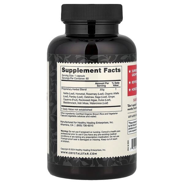 Alternative view of Crystal Star, Beautiful Hair & Nails, 60 Vegetarian Capsules