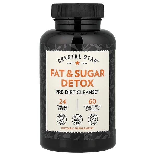 Crystal Star, Fat & Sugar Detox, 60 Vegetarian Capsules