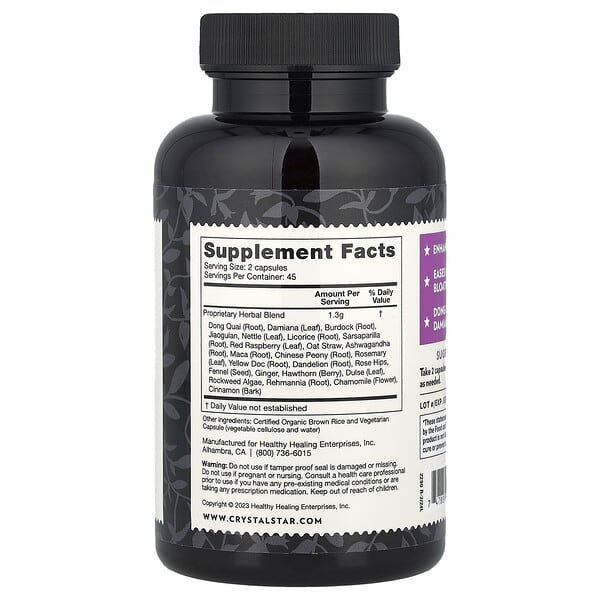 Alternative view of Crystal Star, Female Harmony, 90 Vegetarian Capsules