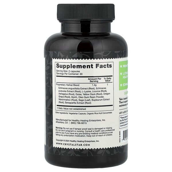 Alternative view of Crystal Star, Herp Defense, 60 Vegetarian Capsules