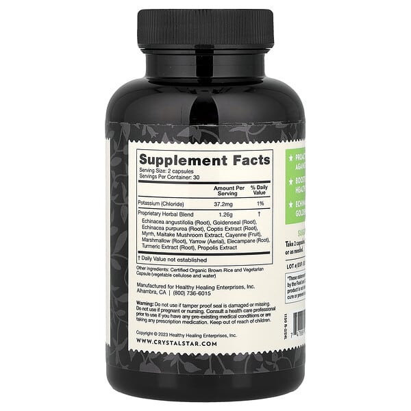 Alternative view of Crystal Star, Immune Support, 60 Vegetarian Capsules