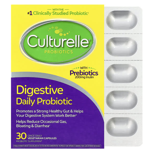 Culturelle, Probiotics, Digestive Daily Probiotic, 30 Vegetarian Capsules