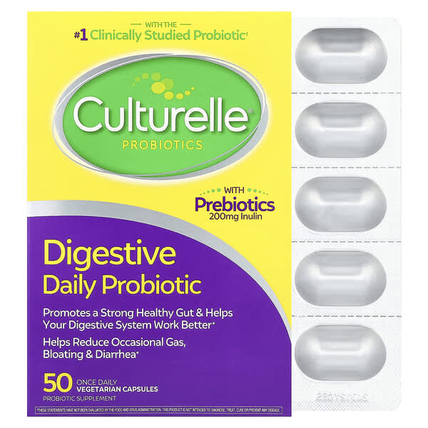 Culturelle, Probiotics, Digestive Daily Probiotic, 50 Once Daily Vegetarian Capsules