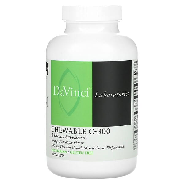 DaVinci Laboratories, Chewable C-300, Orange-Pineapple, 300 mg, 90 Tablets