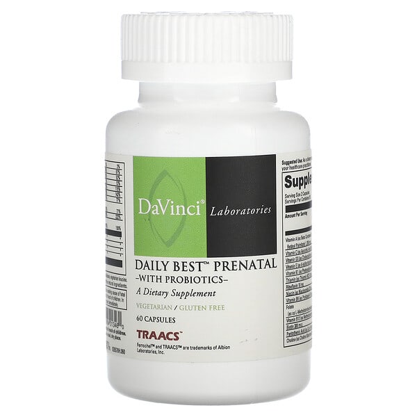 DaVinci Laboratories, Daily Best Prenatal with Probiotics , 60 Capsules