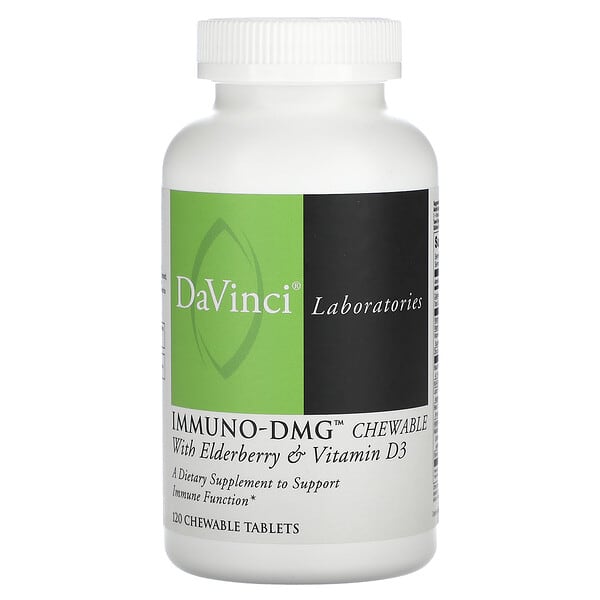 DaVinci Laboratories, Immuno-DMG Chewable with Elderberry & Vitamin D3, 120 Chewable Tablets