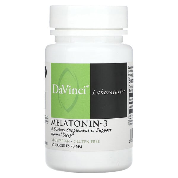 DaVinci Laboratories, Melatonin-3, 3 mg, 60 Capsules
