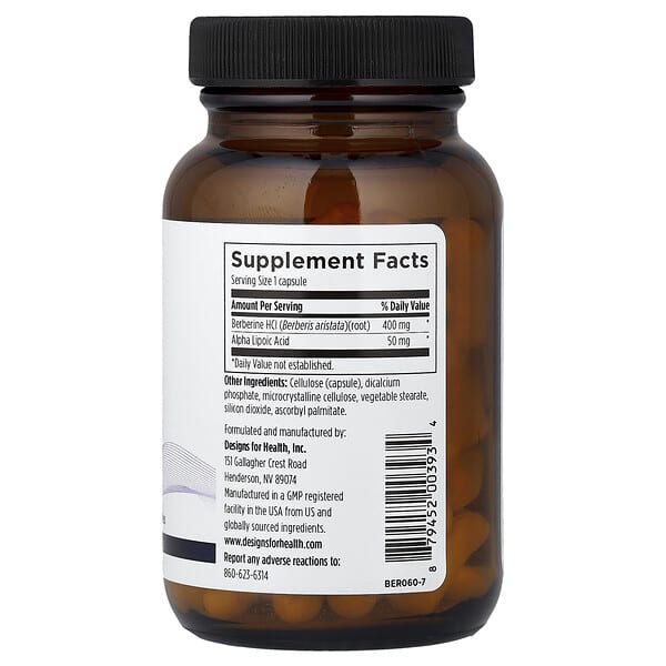 Alternative view of Designs For Health, Berberine Synergy™, 60 Vegetarian Capsules