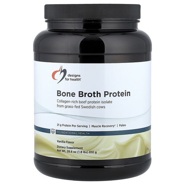 Designs For Health, Bone Broth Protein, Vanilla, 1.8 lbs (810 g)