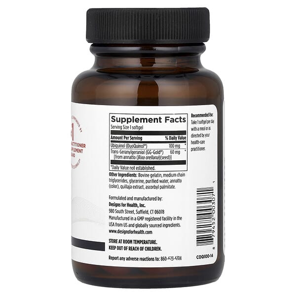 Alternative view of Designs For Health, CoQnol™ 100, 60 Softgels