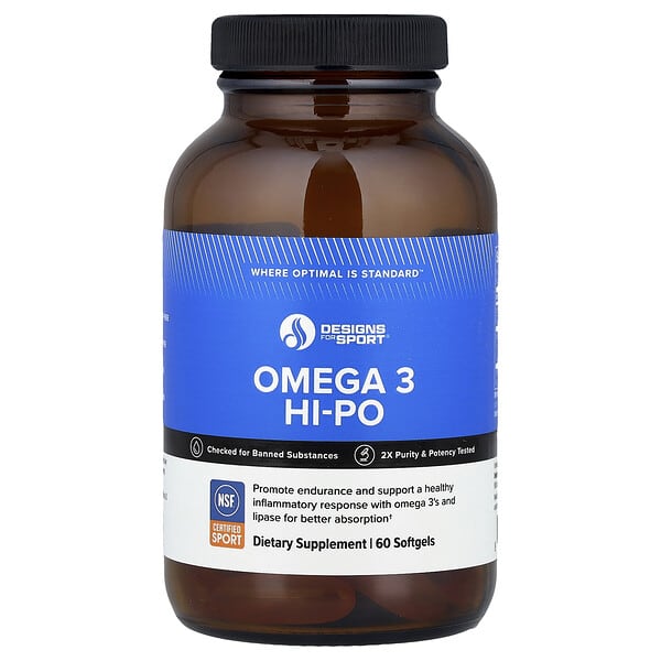 Designs For Health, Design For Sport®, Omega 3 Hi-Po, 60 Softgels
