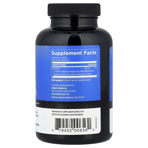 Alternative view of Designs For Health, Designs For Sport®, Magnesium Bisglycinate, 120 Vegetarian Capsules (150 mg per Capsule)