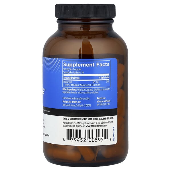 Alternative view of Designs For Health, Designs For Sport®, NeuroMag™, 90 Vegetarian Capsules (48.3 mg per Capsule)