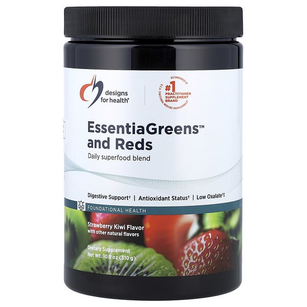 Designs For Health, EssentiaGreens™ and Reds, Strawberry Kiwi, 10.9 oz (310 g)