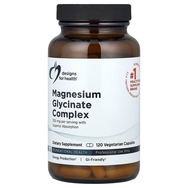 Designs For Health, Magnesium Glycinate Complex, 120 Vegetarian Capsules (150 mg per Capsule)