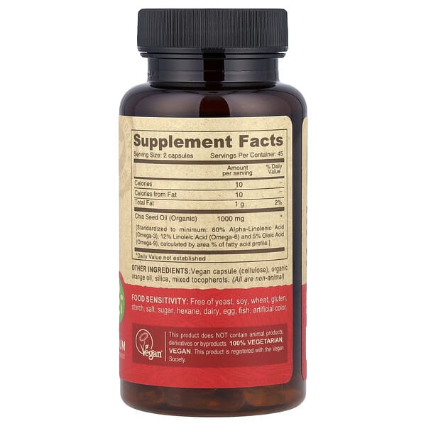 Alternative view of Deva, Premium Vegan Chia Seed Oil, 90 Vegan Caps (500 mg per Capsule)