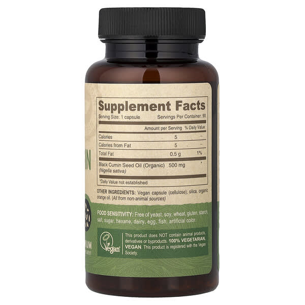 Alternative view of Deva, Vegan Black Cumin Seed Oil, 90 Vegan Caps (500 mg per Capsule)
