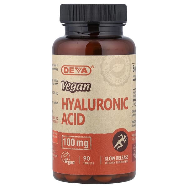 Deva, Vegan Hyaluronic Acid , 100 mg , 90 Tablets
