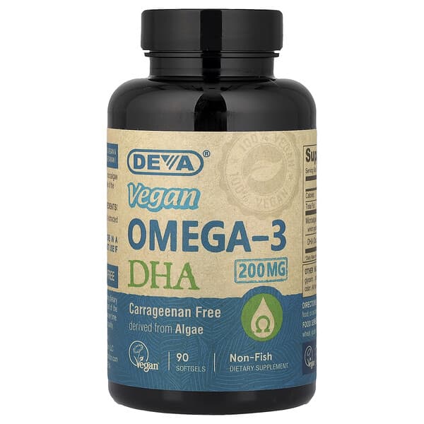 Deva, Vegan Omega-3 DHA, 90 Softgels